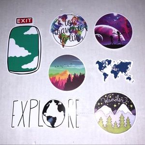Travel Vinyl Laptop Stickers, Set of 7, BRAND NEW